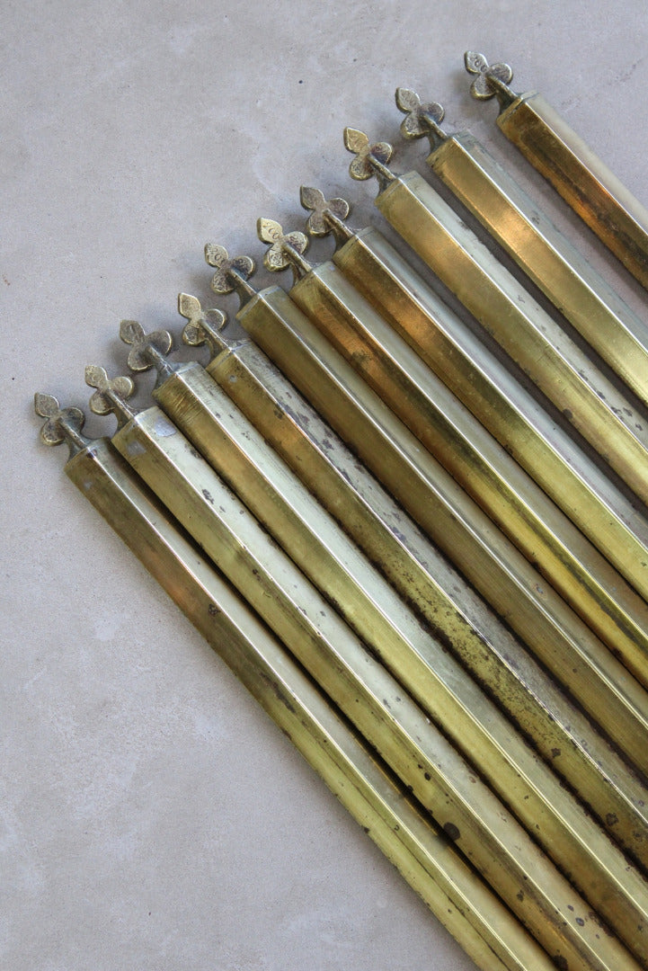 10 Antique Brass Stair Rods - Kernow Furniture