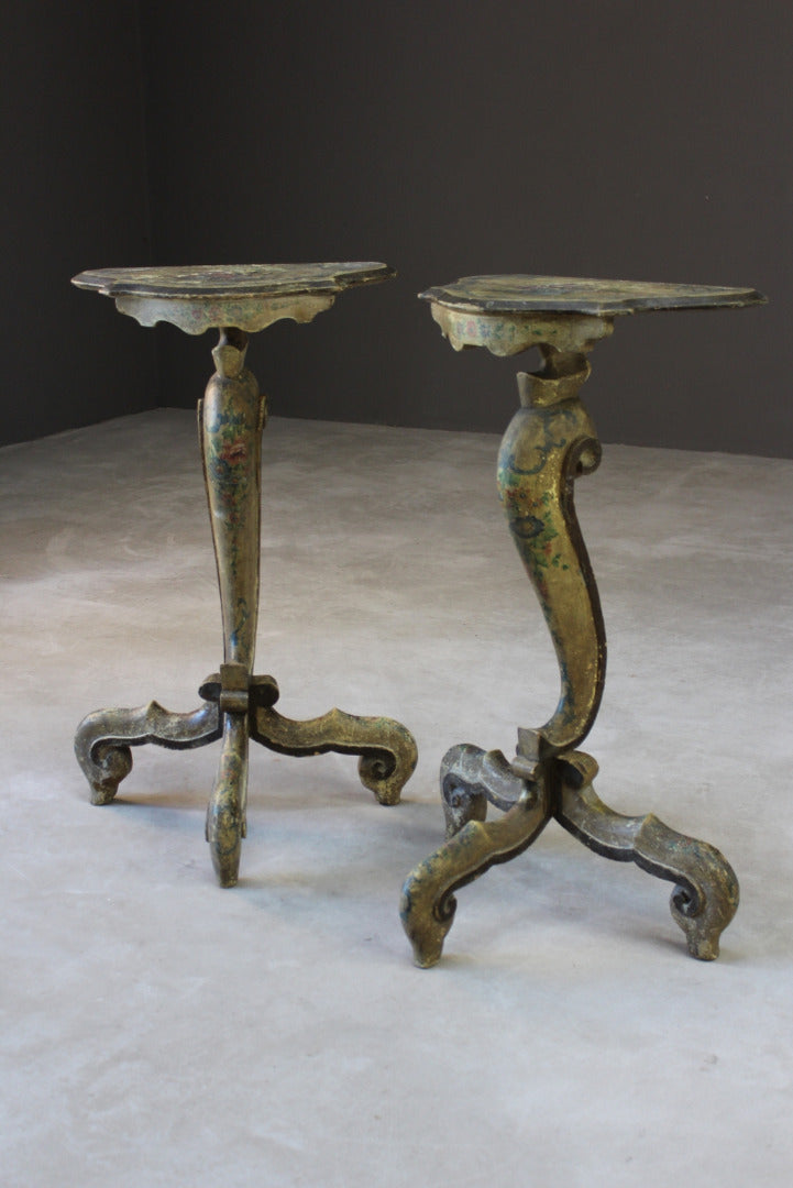 Pair Continental Painted Side Tables - Kernow Furniture