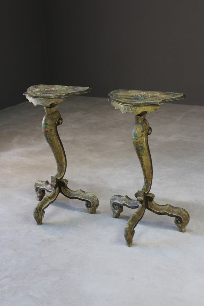 Pair Continental Painted Side Tables - Kernow Furniture
