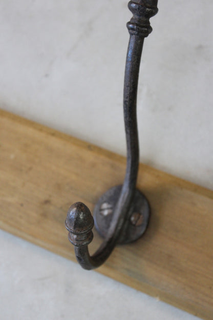 Single Vintage Cast Iron Coat Hooks - Kernow Furniture