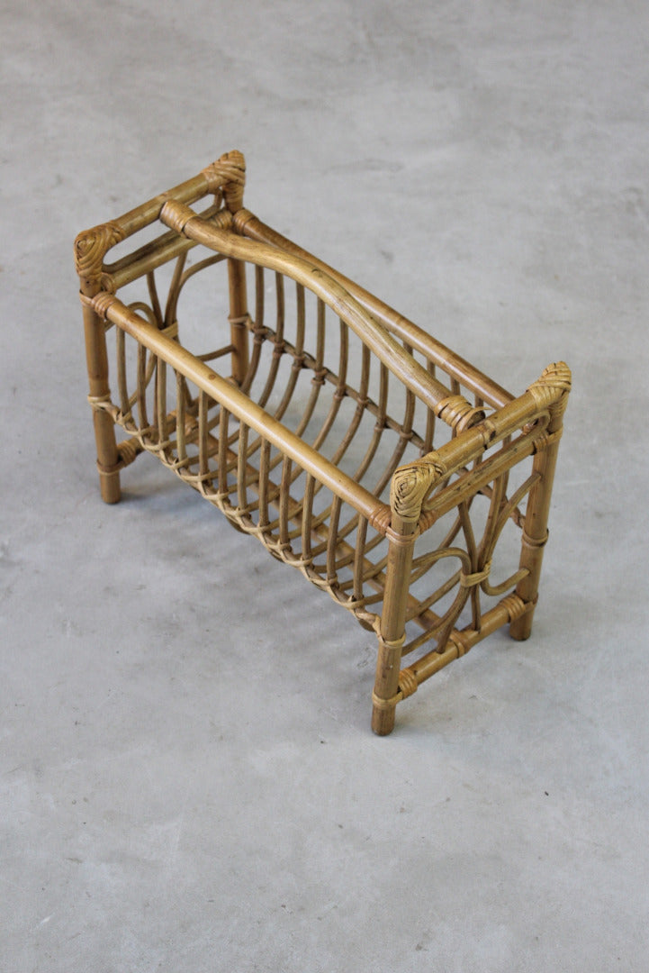 Vintage Bamboo Magazine Rack - Kernow Furniture