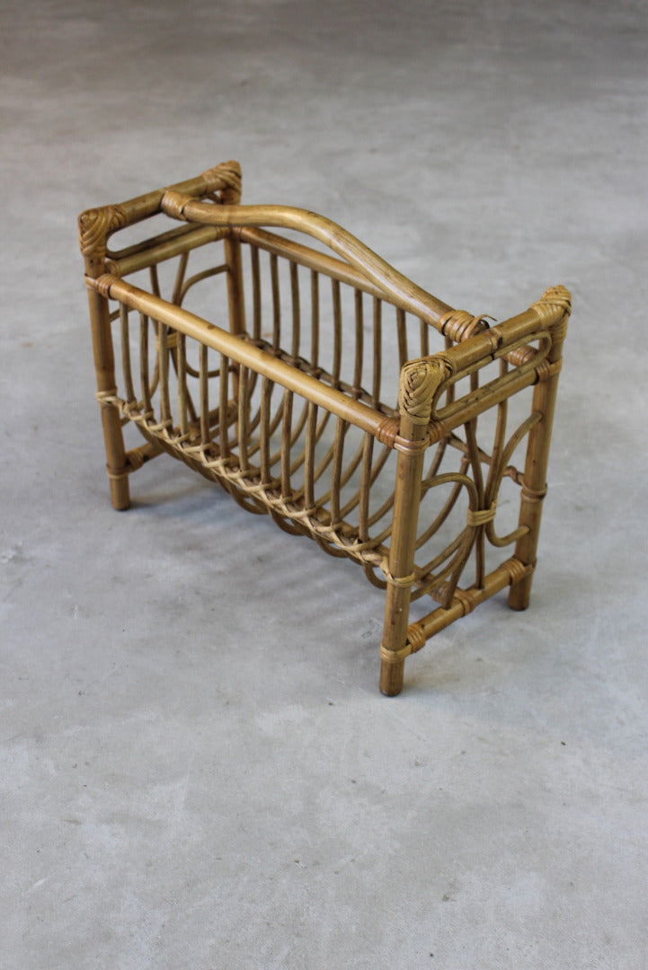 Vintage Bamboo Magazine Rack - Kernow Furniture