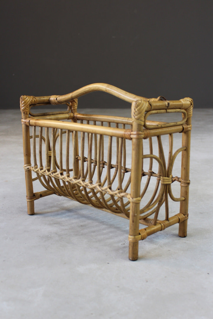 Vintage Bamboo Magazine Rack - Kernow Furniture