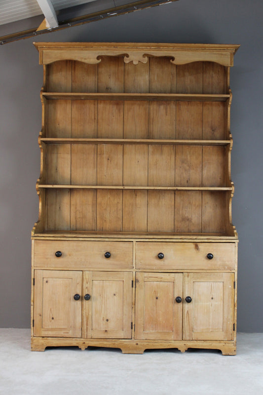 Large Rustic Pine Kitchen Dresser - Kernow Furniture