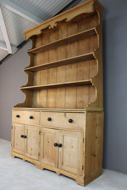 Large Rustic Pine Kitchen Dresser - Kernow Furniture