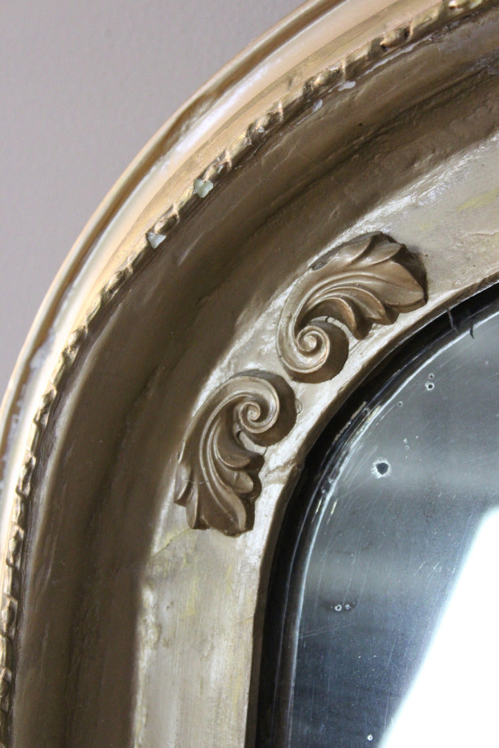 Large Antique Victorian Gilt Overmantle Mirror - Kernow Furniture