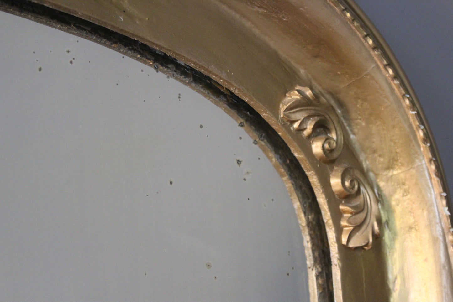 Large Antique Victorian Gilt Overmantle Mirror - Kernow Furniture