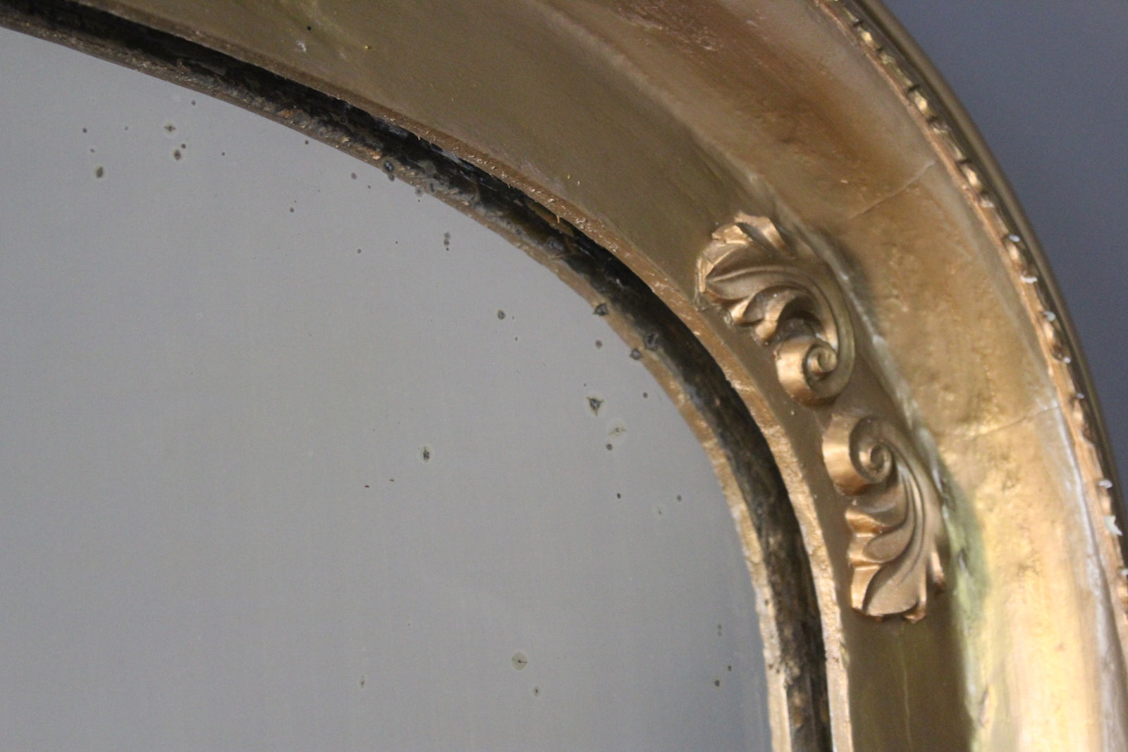 Large Antique Victorian Gilt Overmantle Mirror - Kernow Furniture