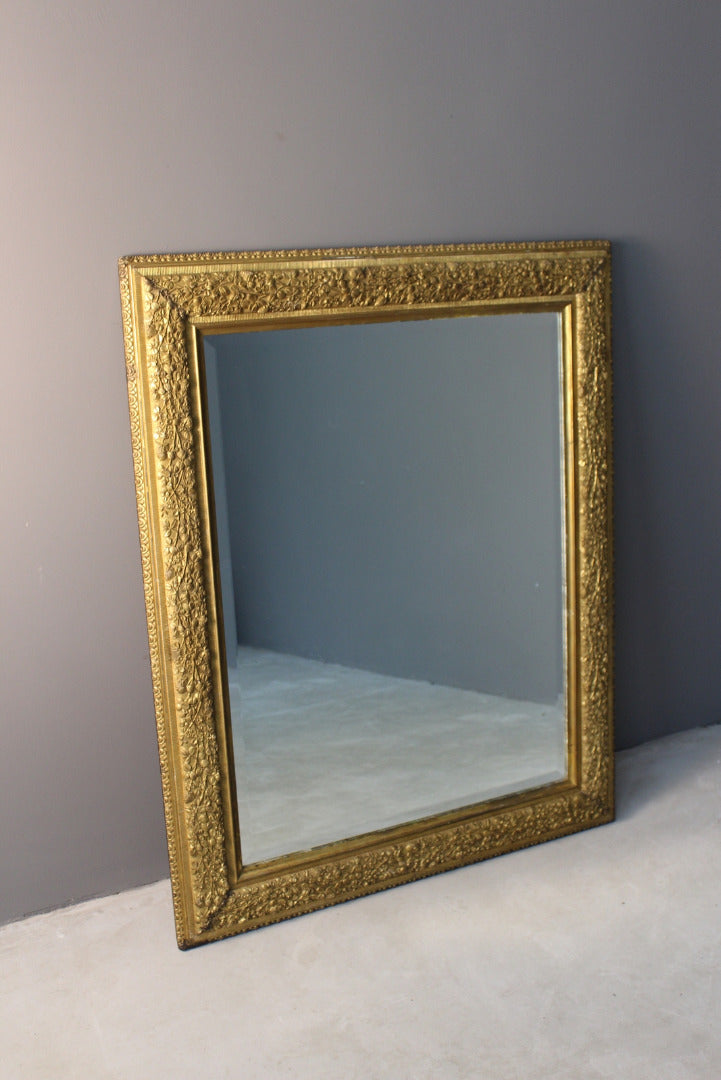 Large Gilt Rectangular Wall Mirror - Kernow Furniture