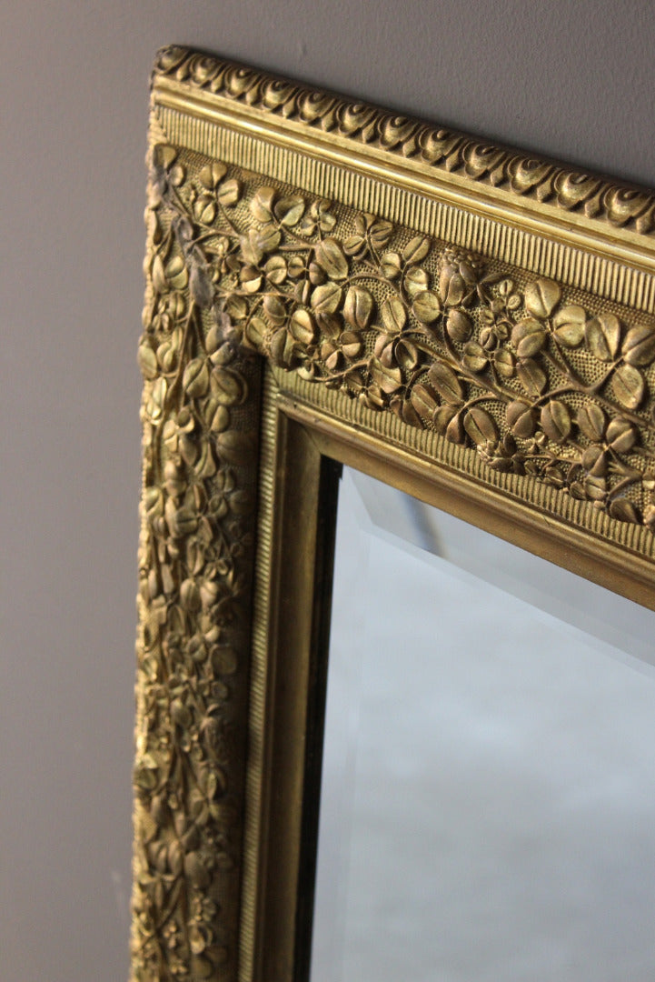 Large Gilt Rectangular Wall Mirror - Kernow Furniture