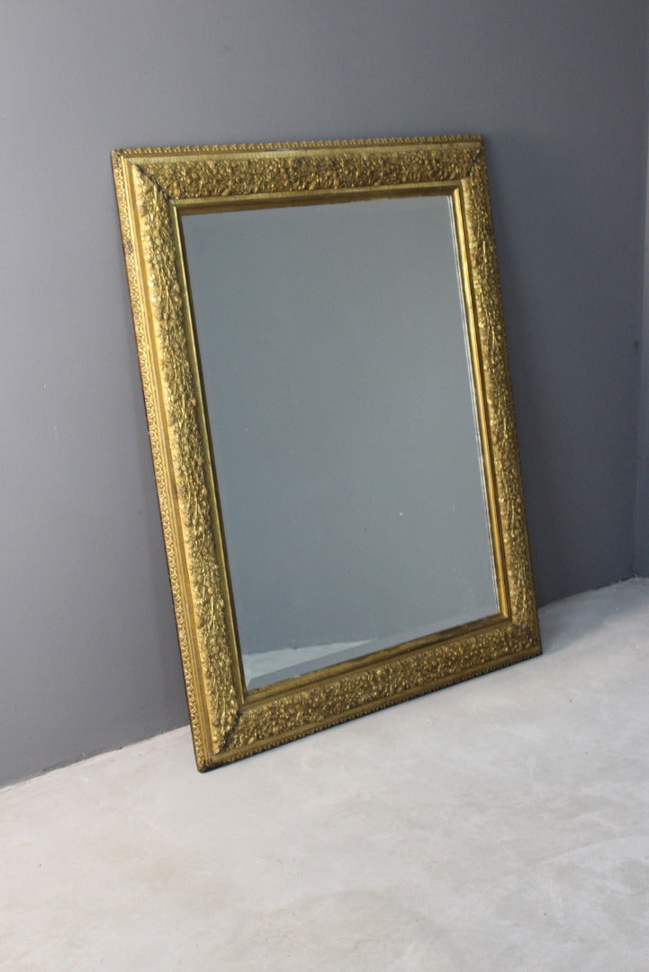 Large Gilt Rectangular Wall Mirror - Kernow Furniture