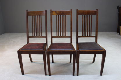 3 Oak High Back Dining Chairs - Kernow Furniture