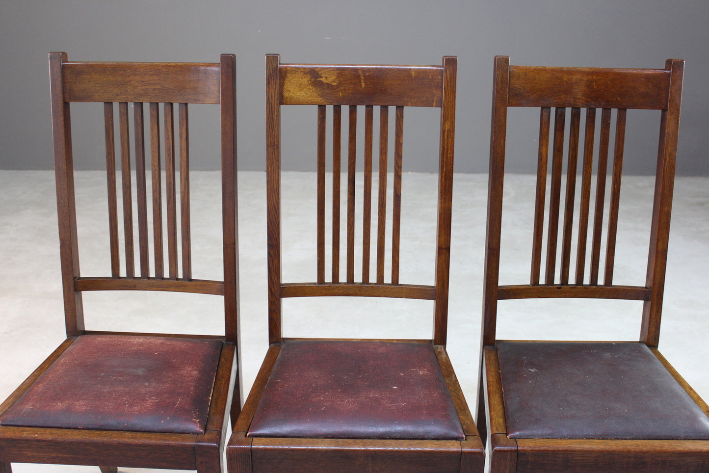 3 Oak High Back Dining Chairs - Kernow Furniture