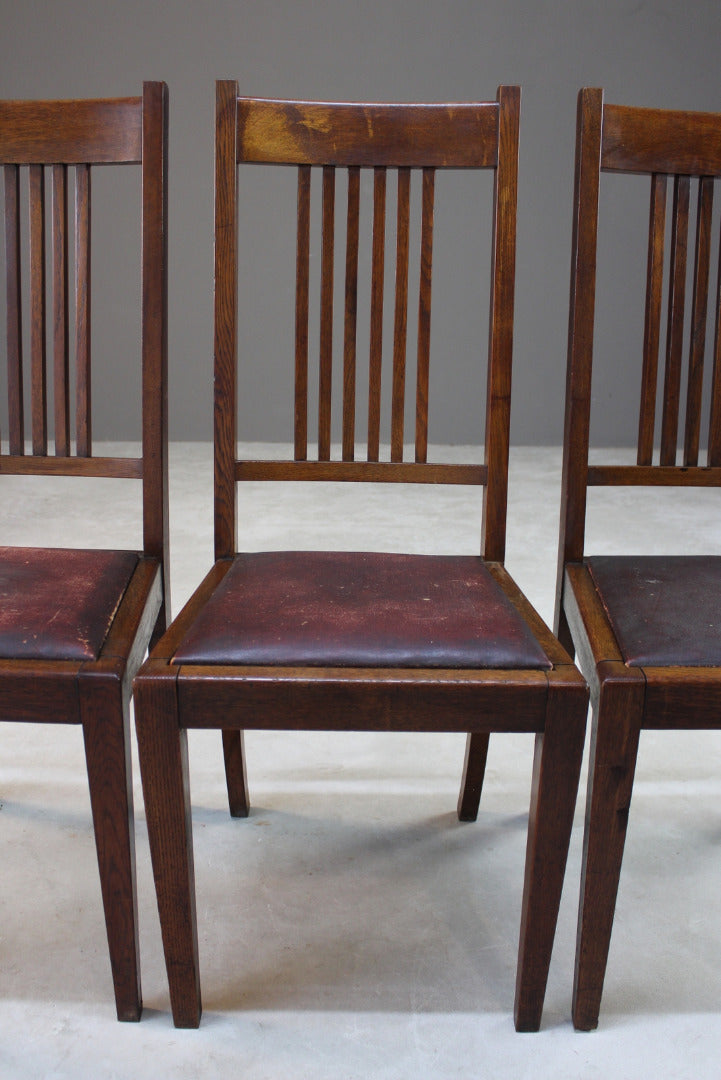 3 Oak High Back Dining Chairs - Kernow Furniture