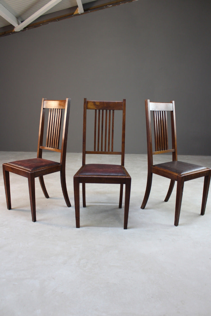 3 Oak High Back Dining Chairs - Kernow Furniture