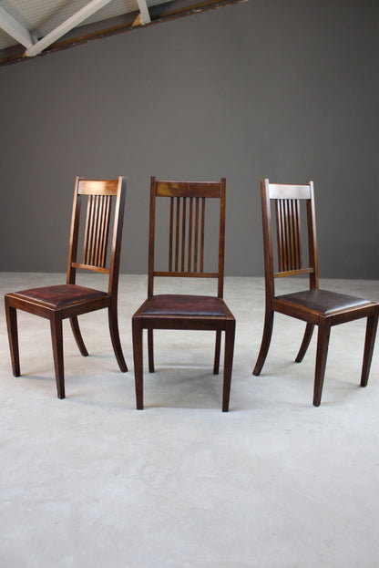 3 Oak High Back Dining Chairs - Kernow Furniture