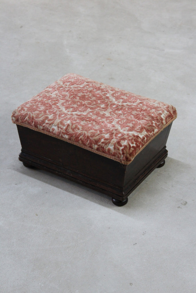 Upholstered Vintage Footstool - Kernow Furniture