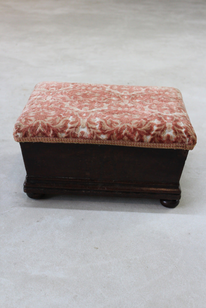 Upholstered Vintage Footstool - Kernow Furniture