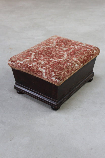 Upholstered Vintage Footstool - Kernow Furniture