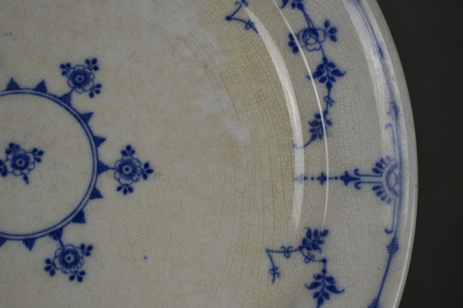 Mintons Danish Blue & White Large Plate Platter - Kernow Furniture