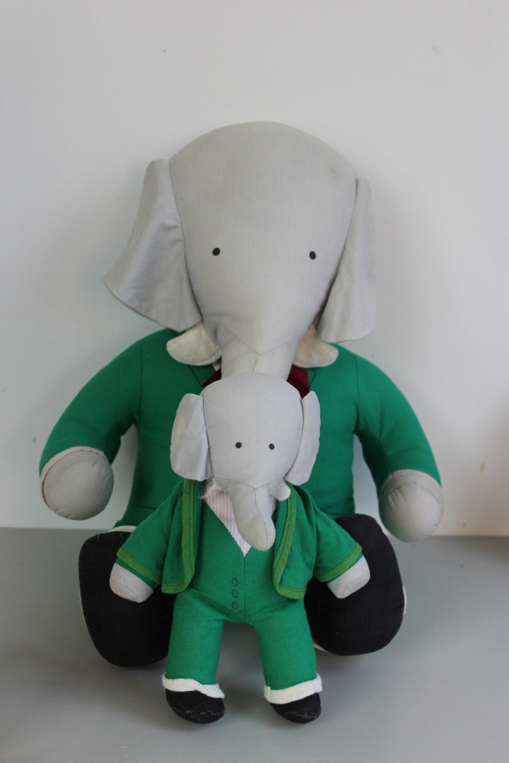 Babar The Elephant Pair Stuffed Toys - Kernow Furniture