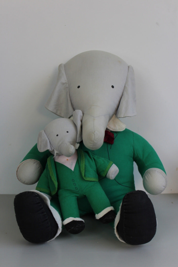 Babar The Elephant Pair Stuffed Toys - Kernow Furniture