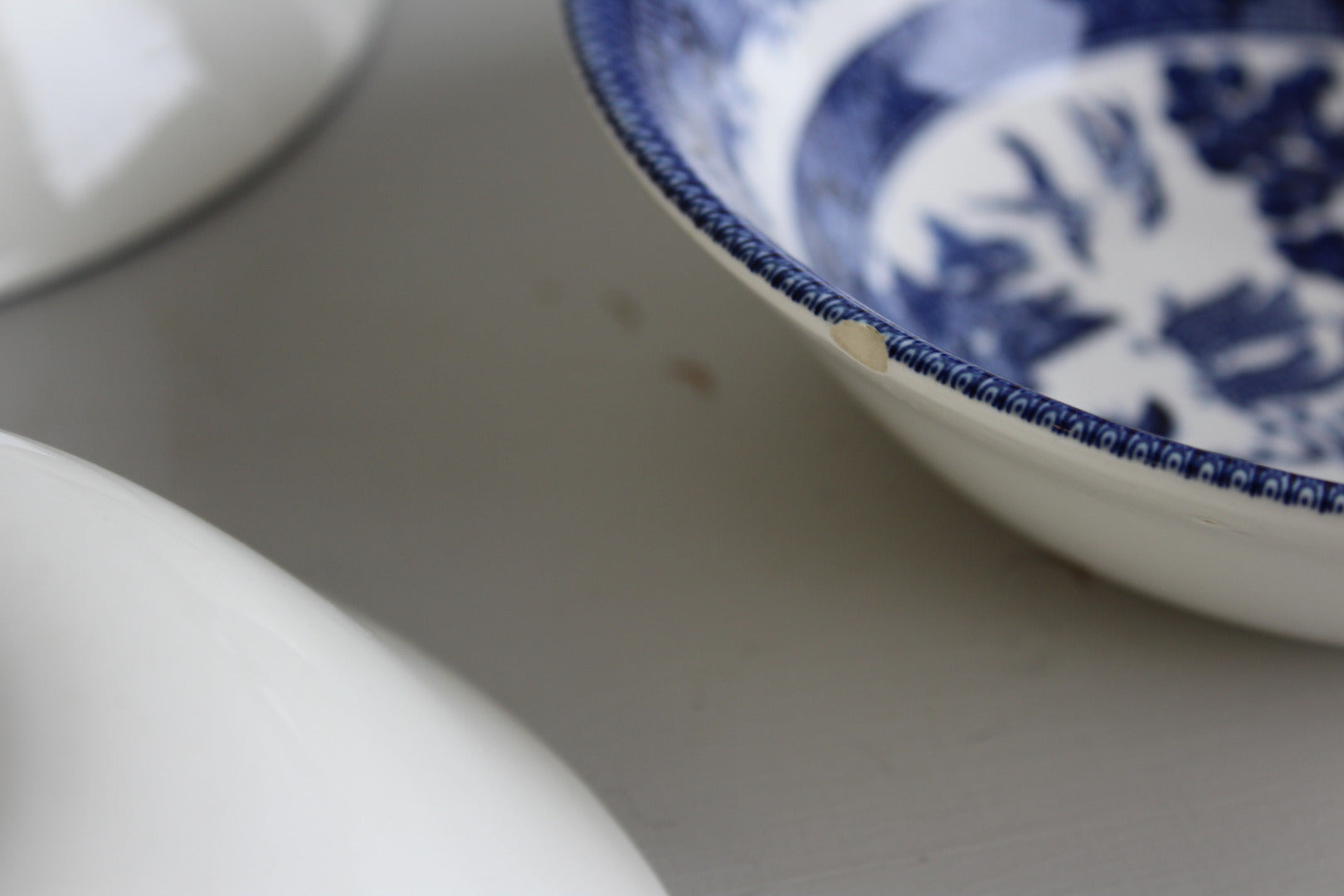 4 Blue & White Willow Bowls - Kernow Furniture