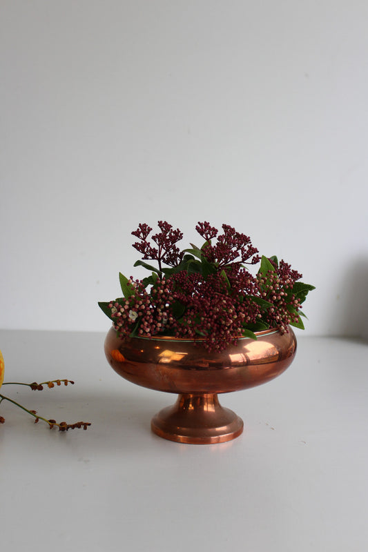 Copper Plated Flower Bowl - Kernow Furniture