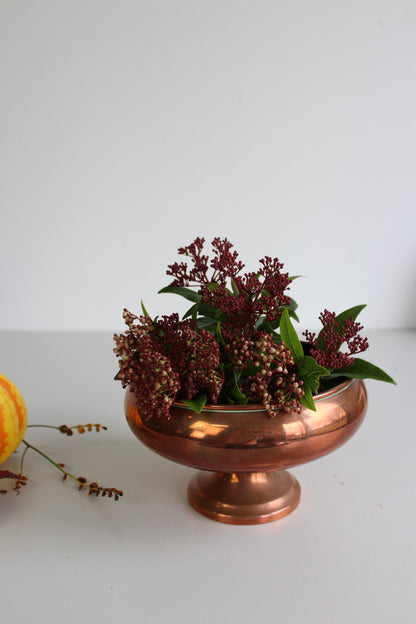 Copper Plated Flower Bowl - Kernow Furniture