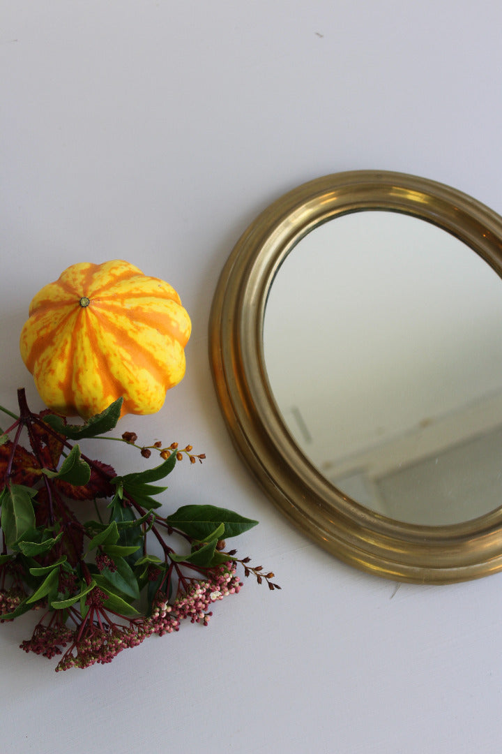 Antique Brass Oval Mirror - Kernow Furniture