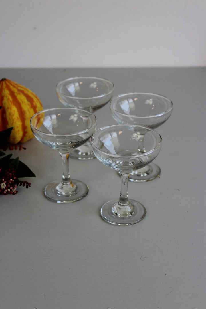 4 Vintage Champagne Saucer Glasses - Kernow Furniture