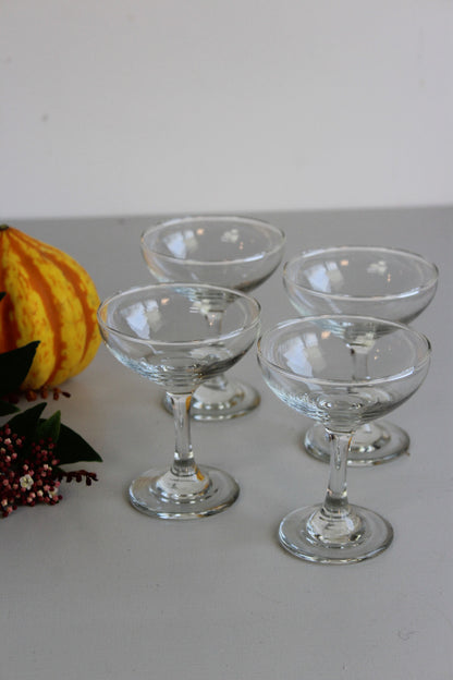 4 Vintage Champagne Saucer Glasses - Kernow Furniture