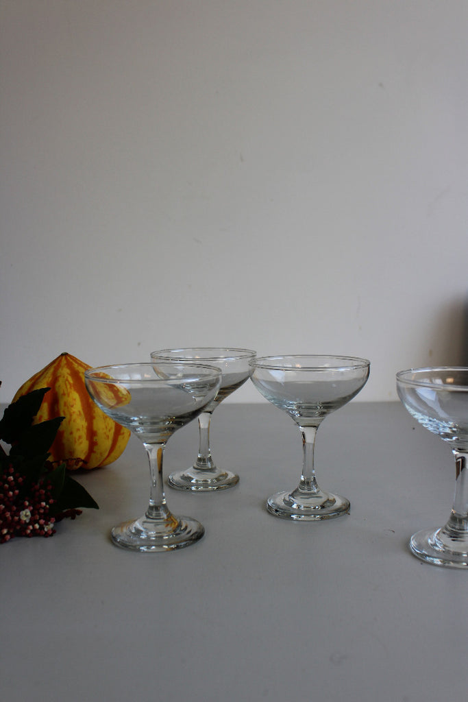 4 Vintage Champagne Saucer Glasses - Kernow Furniture