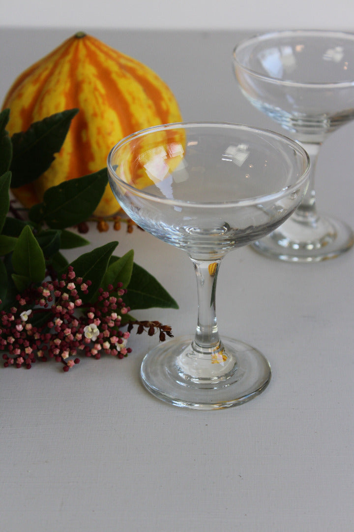 4 Vintage Champagne Saucer Glasses - Kernow Furniture