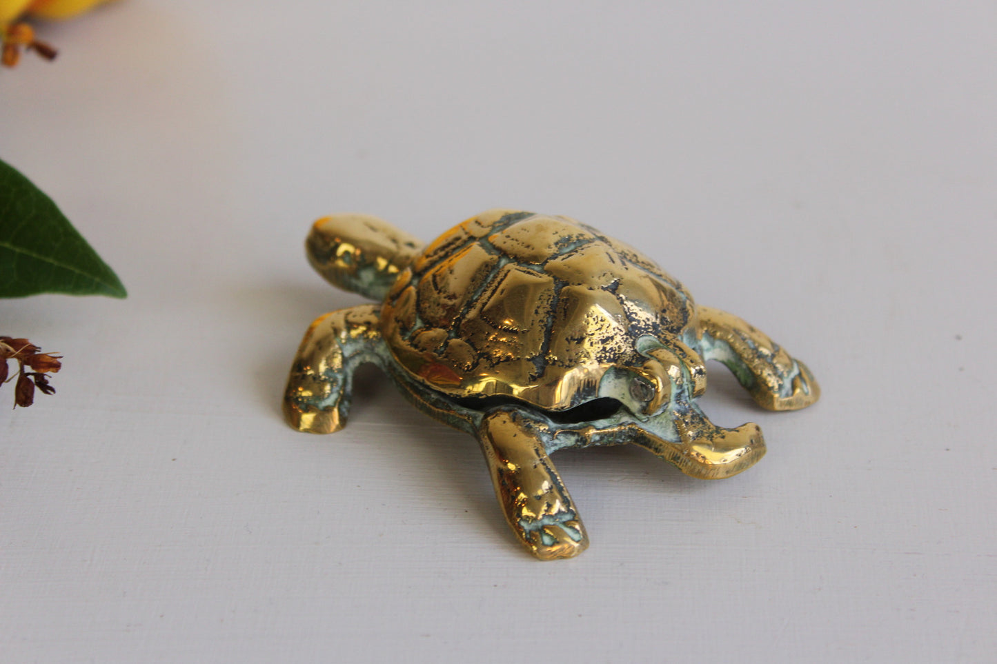 Vintage Brass Turtle Trinket Ashtray - Kernow Furniture