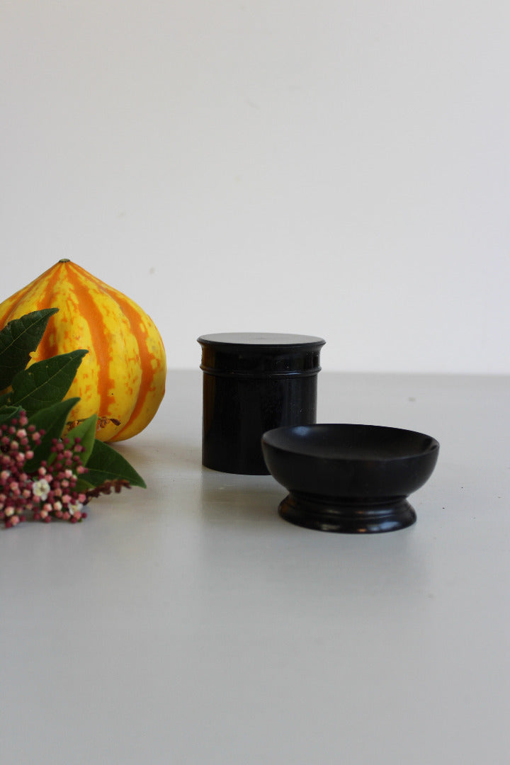 Vintage Ebony Pot & Pin Dish - Kernow Furniture