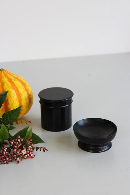 Vintage Ebony Pot & Pin Dish - Kernow Furniture