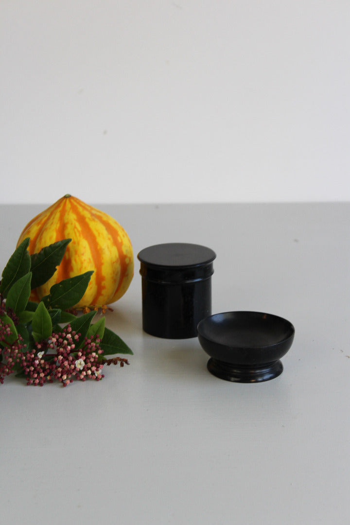 Vintage Ebony Pot & Pin Dish - Kernow Furniture