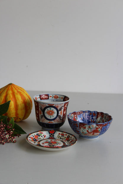 3 x Imari Bowls & Dish - Kernow Furniture