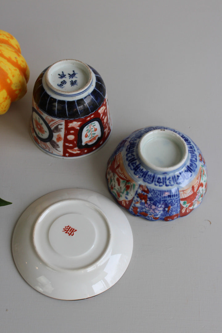 3 x Imari Bowls & Dish - Kernow Furniture