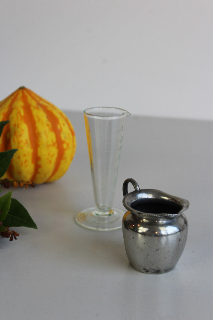 Vintage Glass Measure & EPNS Jug - Kernow Furniture