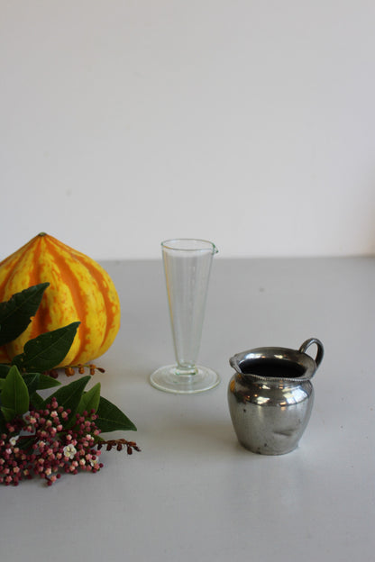 Vintage Glass Measure & EPNS Jug - Kernow Furniture