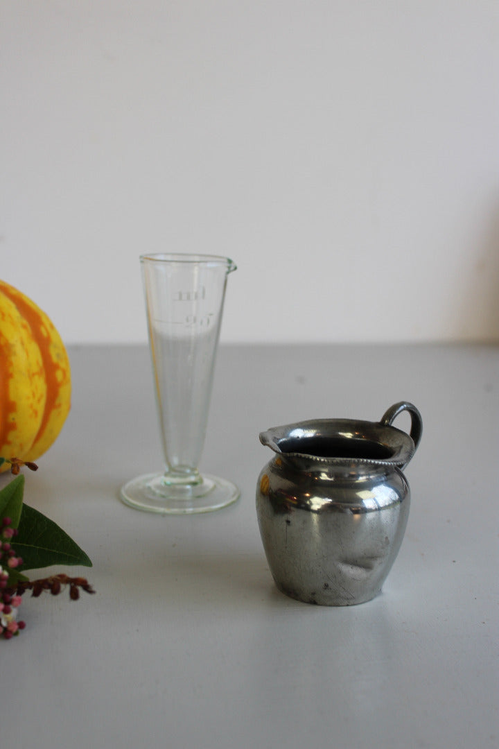 Vintage Glass Measure & EPNS Jug - Kernow Furniture