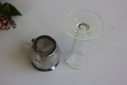 Vintage Glass Measure & EPNS Jug - Kernow Furniture