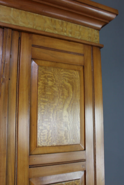 Antique Satin Walnut Wardrobe - Kernow Furniture