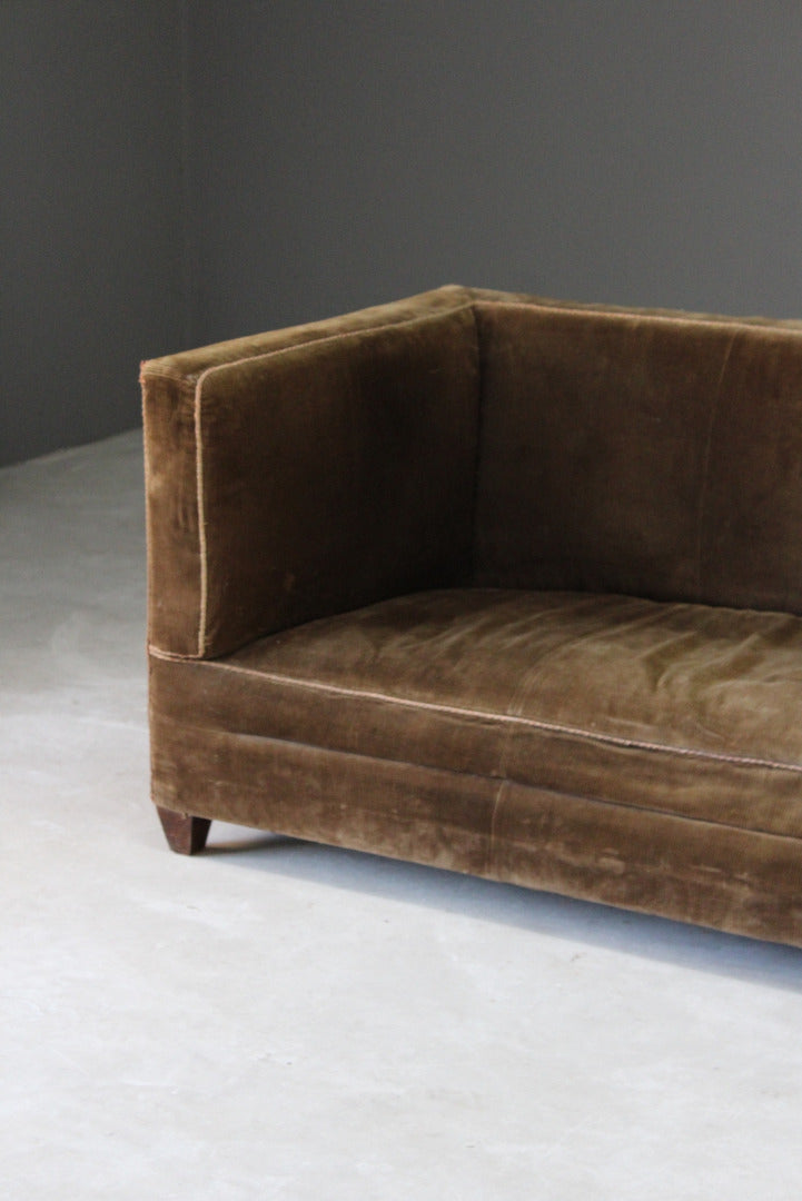 Antique Square Brown Corduroy Sofa - Kernow Furniture