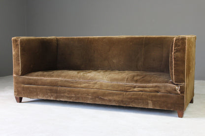 Antique Square Brown Corduroy Sofa - Kernow Furniture