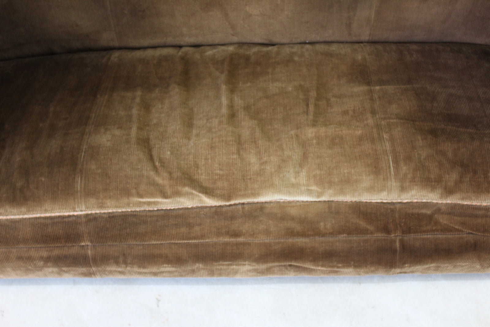 Antique Square Brown Corduroy Sofa - Kernow Furniture