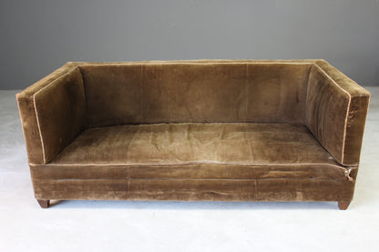 Antique Square Brown Corduroy Sofa - Kernow Furniture