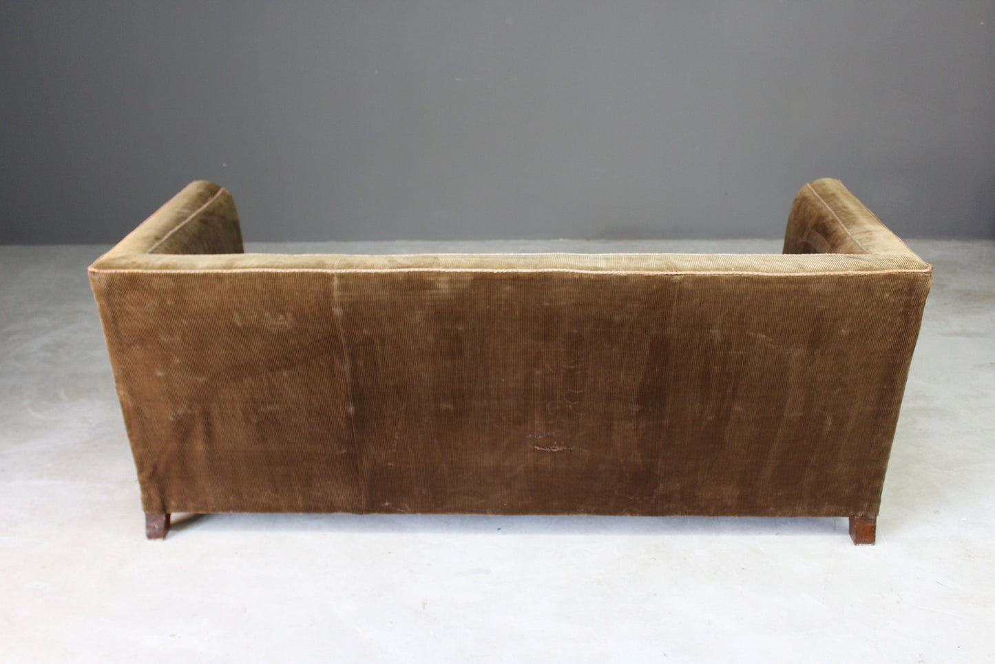 Antique Square Brown Corduroy Sofa - Kernow Furniture